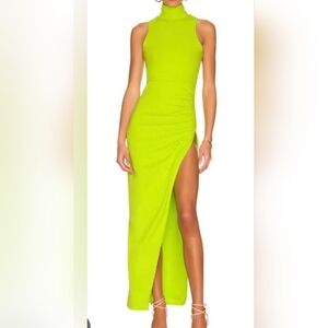 Superdown Vibrant Lime Asymmetrical Dress